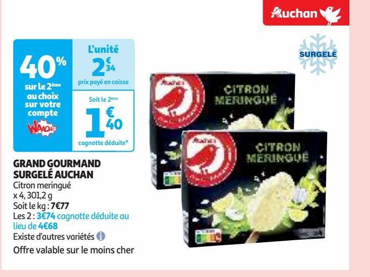 GRAND GOURMAND  SURGELÉ AUCHAN