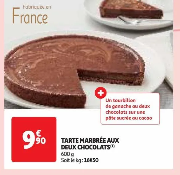 tarte marbrée aux  deux chocolats