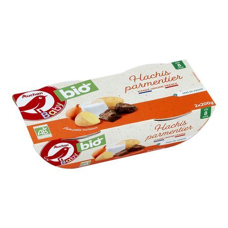 REPAS BOLS  HACHIS  PARMENTIER  AUCHAN BABY  BIO