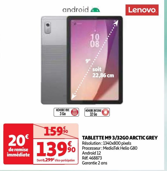 TABLETTE M9 3/32GO ARCTIC GREY