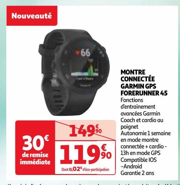  MONTRE CONNECTÉE GARMIN GPS FORERUNNER 45