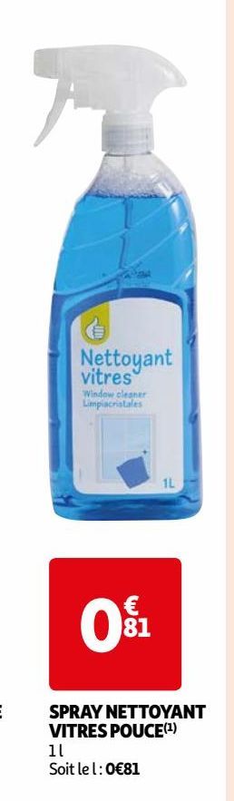 SPRAY NETTOYANT VITRES POUCE