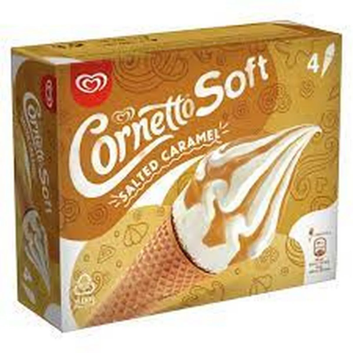 cônes cornetto soft caramel & hazelnut flavour 