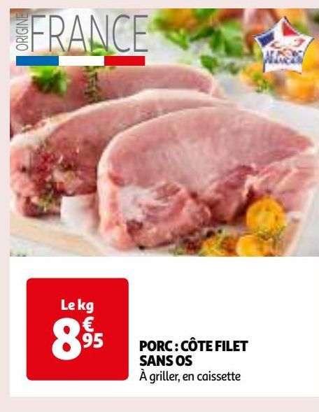 PORC : CÔTE FILET SANS OS