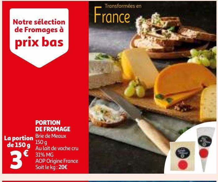 PORTION DE FROMAGE