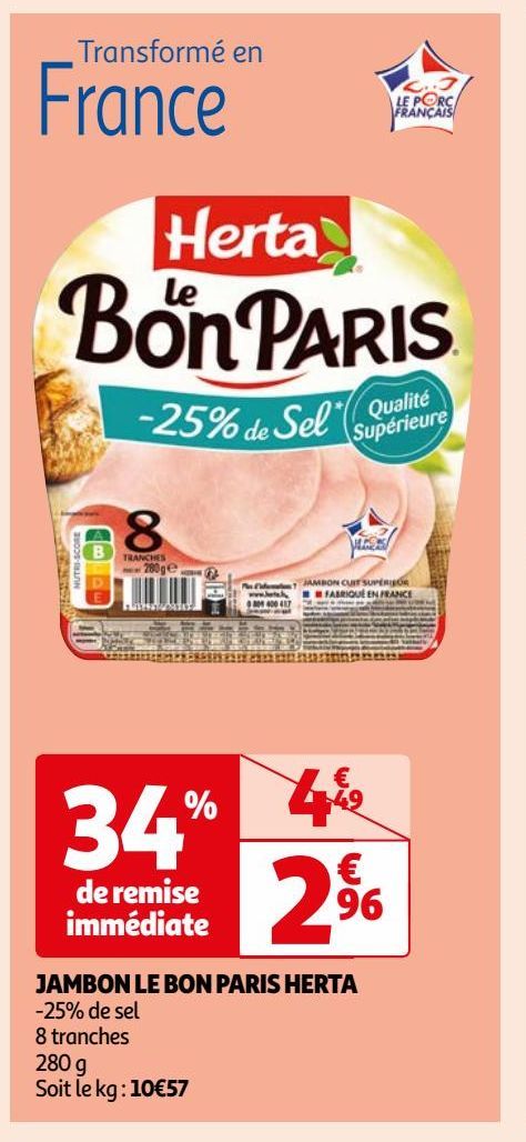 JAMBON LE BON PARIS HERTA 