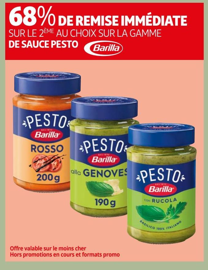 SUR LA GAMME DE SAUCE PESTO BARILLA