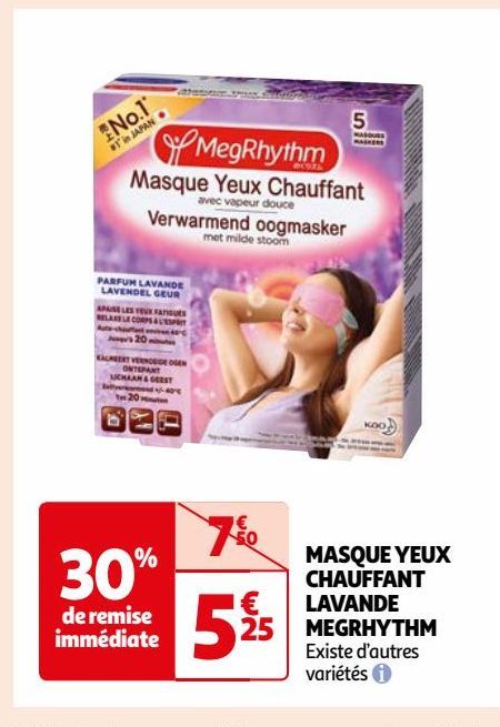 MASQUE YEUX CHAUFFANT LAVANDE MEGRHYTHM 