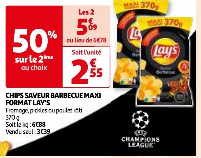 chips saveur barbecue maxi format lay's