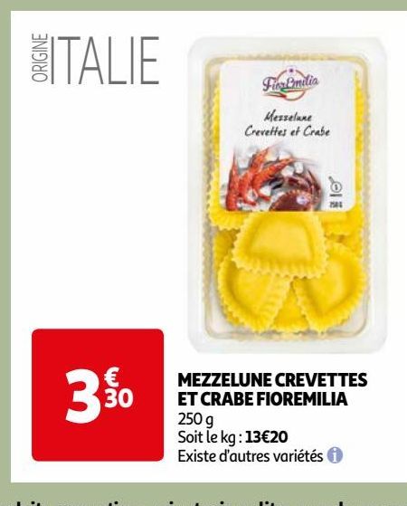 MEZZELUNE CREVETTES ET CRABE FIOREMILIA