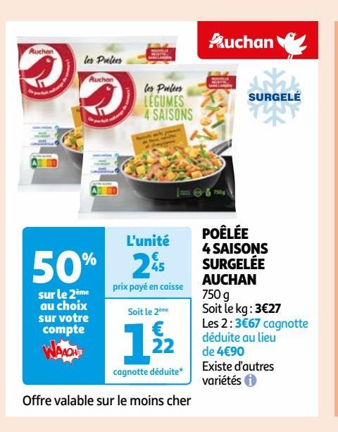 POÊLÉE 4 SAISONS SURGELÉE AUCHAN