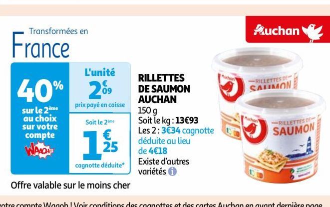 RILLETTES DE SAUMON AUCHAN