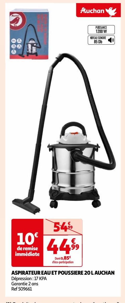 ASPIRATEUR EAU ET POUSSIERE 20 L AUCHAN