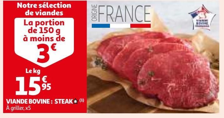 VIANDE BOVINE : STEAK 