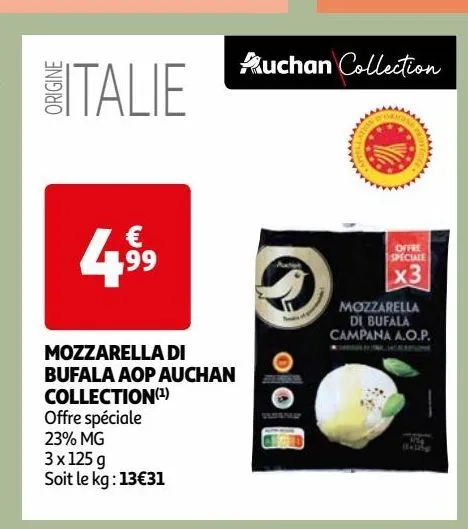 mozzarella di bufala aop auchan collection