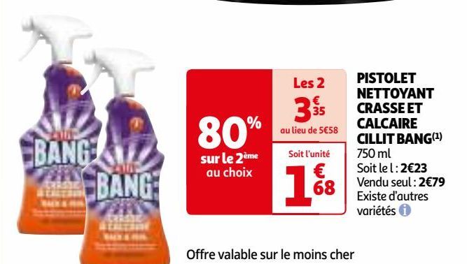 PISTOLET NETTOYANT CRASSE ET CALCAIRE CILLIT BANG