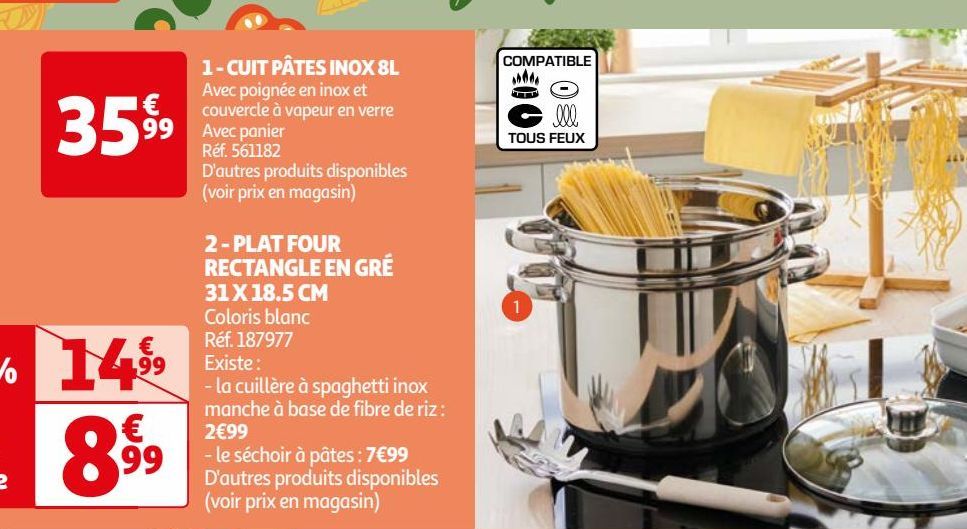 CUIT PÂTES INOX 8L 