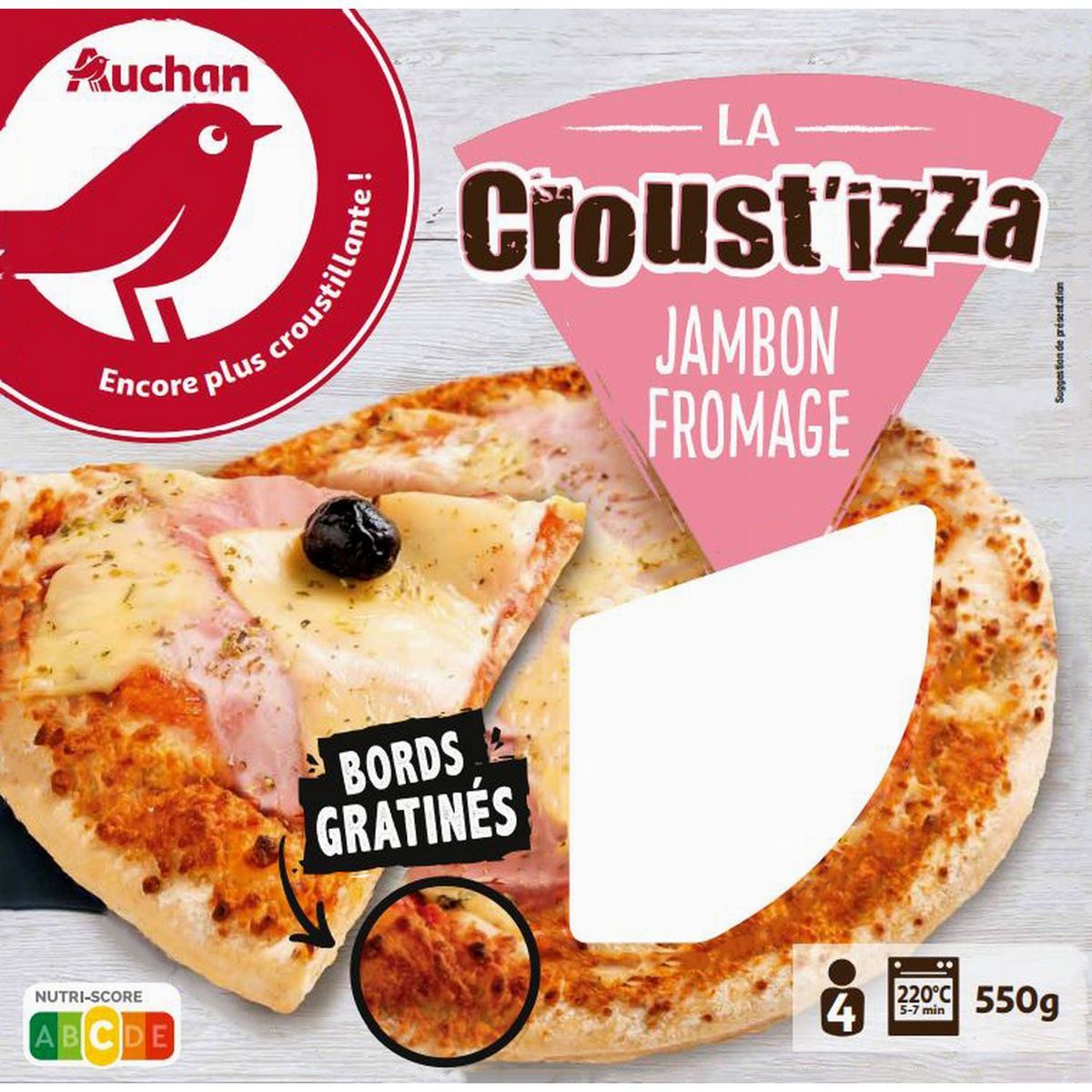 LA CROUST'IZZA JAMBON FROMAGE AUCHAN