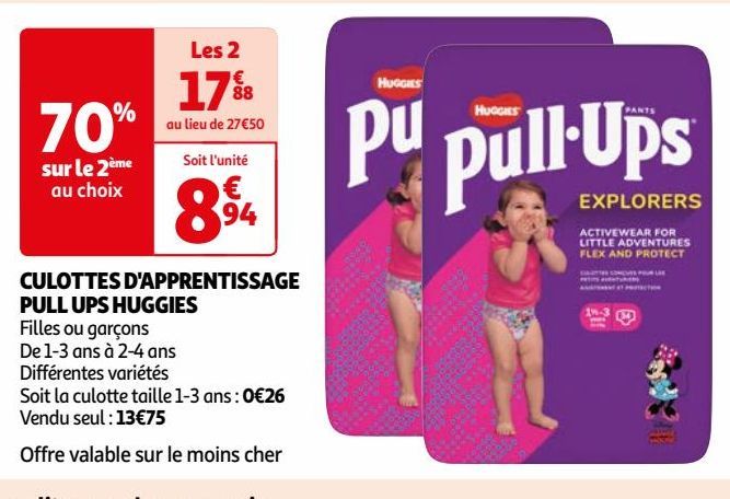 CULOTTES D'APPRENTISSAGE PULL UPS HUGGIES