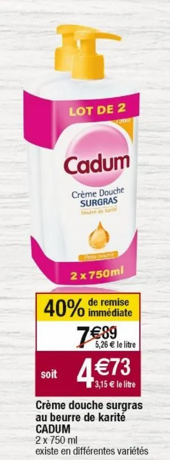 gel douche cadum