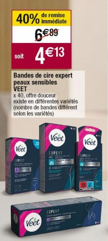 bandes dépilatoires Veet