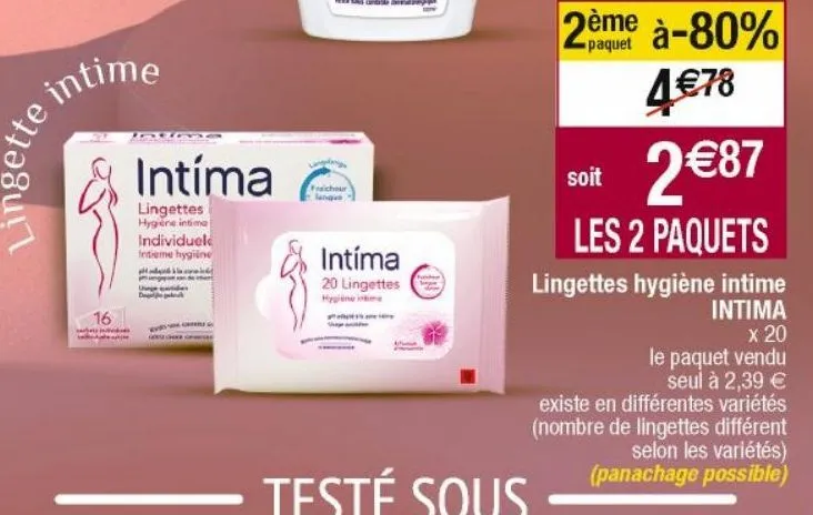 lingettes intimes intima