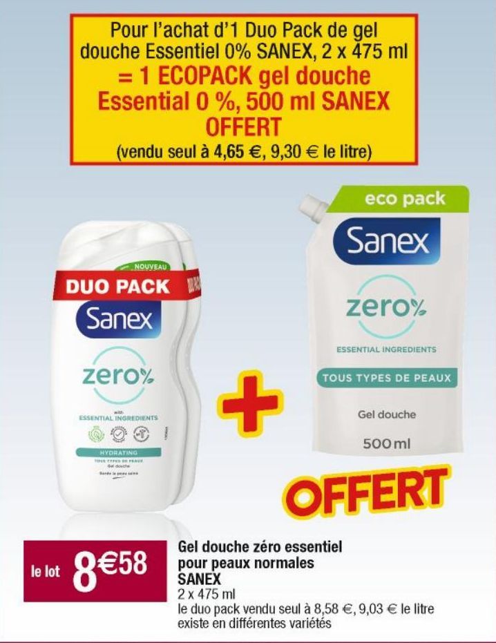 gel douche Sanex