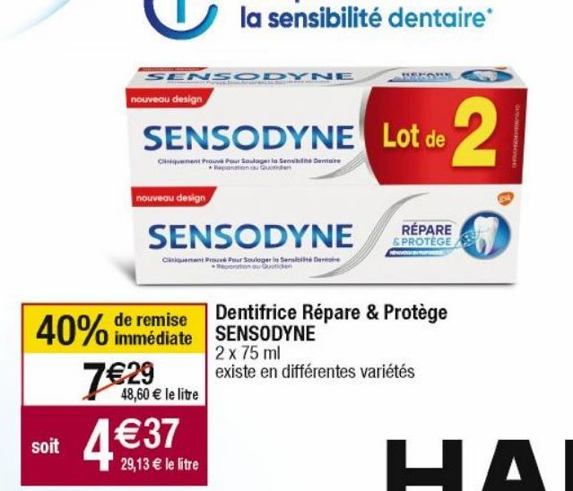 dentifrice Sensodyne