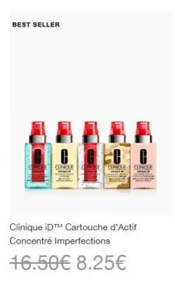 best seller  concle  cuncle clincue  clinique id™ cartouche d'actif concentré imperfections  16.50€ 8.25€ 