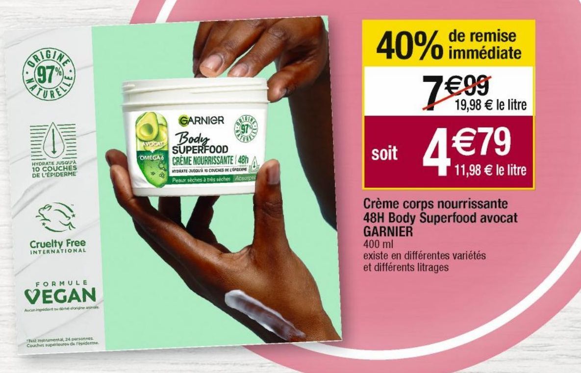 crème pour le corps Garnier