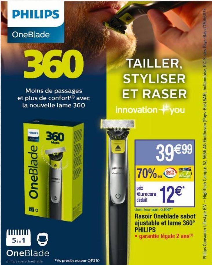 rasoir à lames Philips