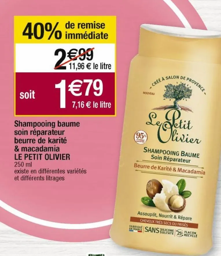 shampoing le petit olivier