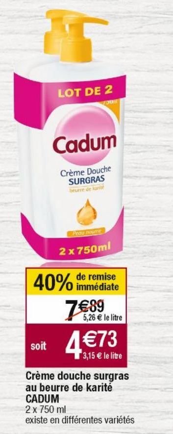 gel douche Cadum