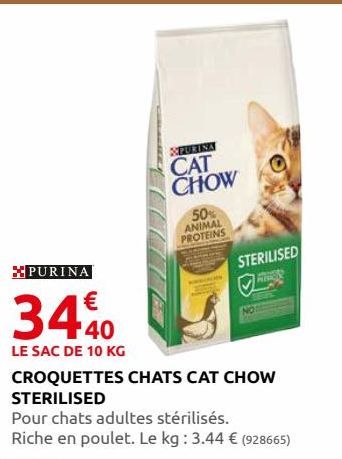 croquettes pour chats cat chow sterilised
