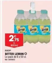 bitter  2,95  b  river®  bitter lemon o le pack de 6 x 50 cl ref. 5000000  bitter 