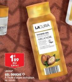 189  200  косиц  LACURA  GEL DOUCHE O  A l'huile d'argan biologique. RM5000481  LACURA  SHOWER GEL ARGANOIL 