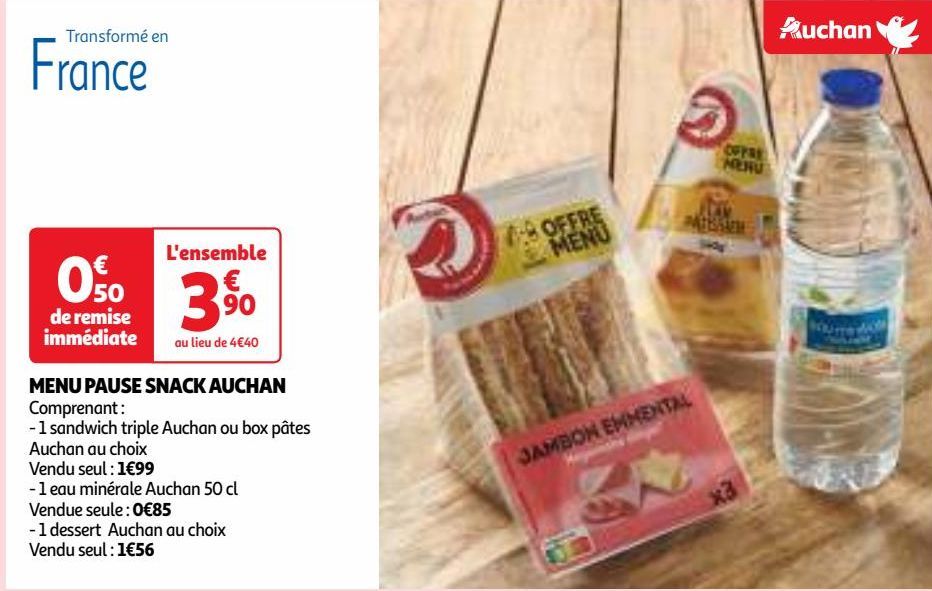 MENU PAUSE SNACK AUCHAN