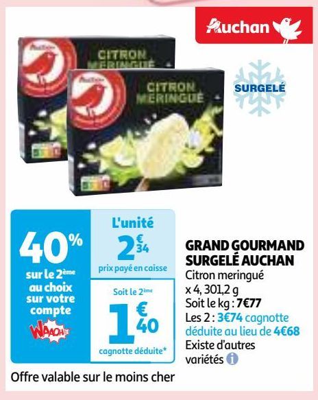 GRAND GOURMAND SURGELÉ AUCHAN