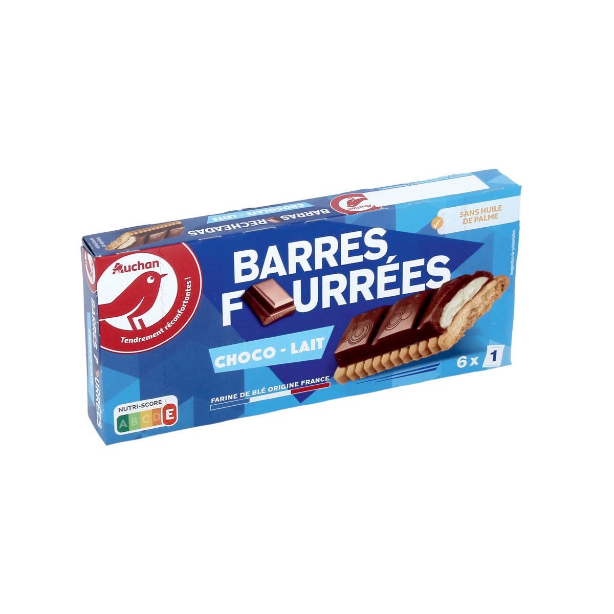 BARRES FOURRÉES CHOCO - LAIT AUCHAN