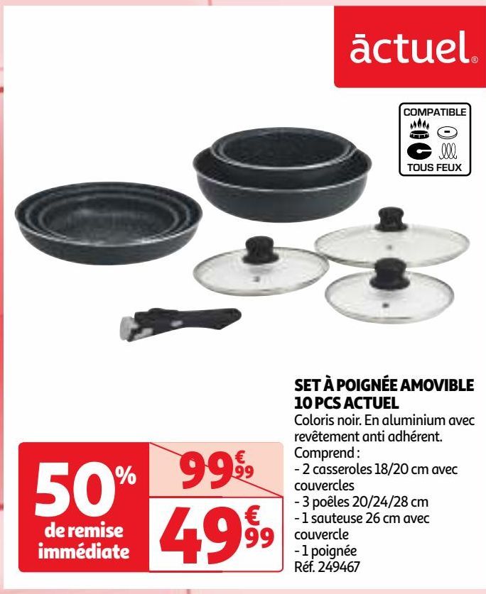 SET À POIGNÉE AMOVIBLE 10 PCS ACTUEL