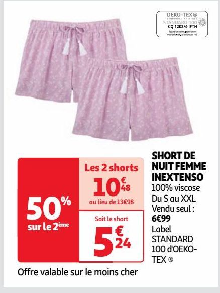 SHORT DE NUIT FEMME INEXTENSO