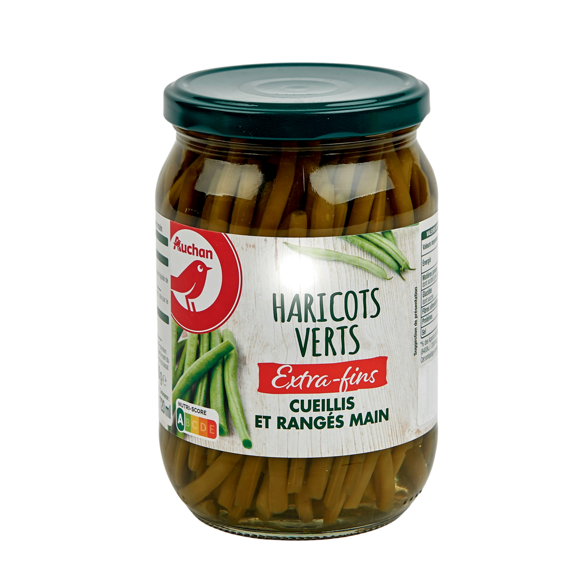 HARICOTS VERTS EXTRA FINS CUEILLIS ET RANGÉS MAIN AUCHAN