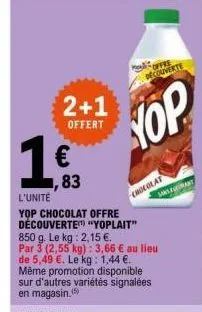 chocolat yop