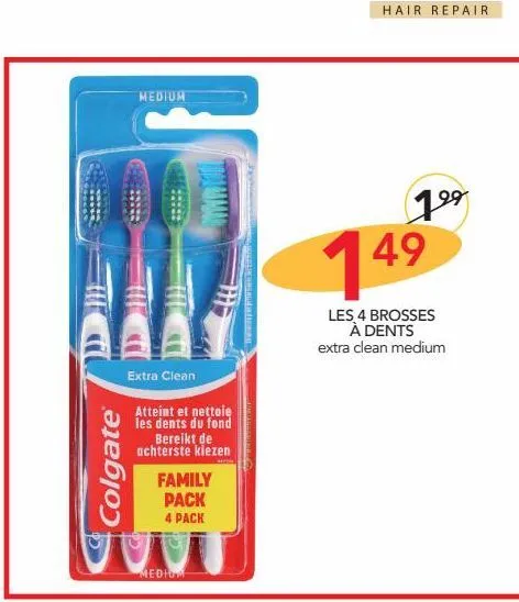 les 4 brosses a dents