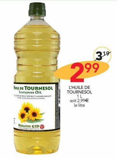 L´huile de tournesol