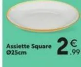 assiette square 025cm  € 1.99 