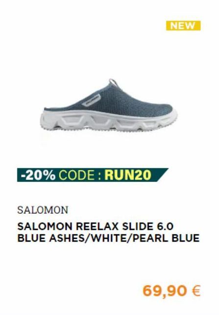 -20% CODE : RUN20  NEW  SALOMON  SALOMON REELAX SLIDE 6.0 BLUE ASHES/WHITE/PEARL BLUE  69,90 € 