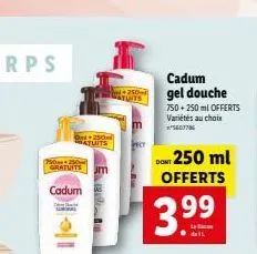 Promo Gel Douche Cadum chez E.Leclerc