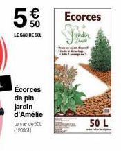 €  50  LE SAC DE SOL  Écorces de pin jardin d'Amélie  Le sac de 50L (120851)  Ecorces  50 L 