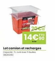 lot camion et recharges capacité: 7l livré avec 5 feuilles (8625246)  20€10  14€5  le lot 